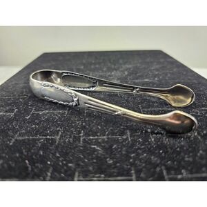 Korner & Proll Sugar Tongs 800 Silver Berlin German 1880s Monogram MG Excellent